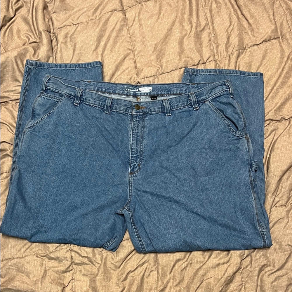 Carhartt Men's Relaxed Carpenter Blue Jeans 48x30 Loose Fit